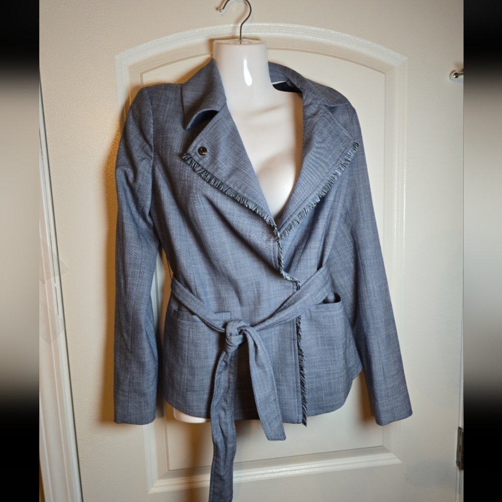 Banana Republic Womens Career Blue Belted Blazer